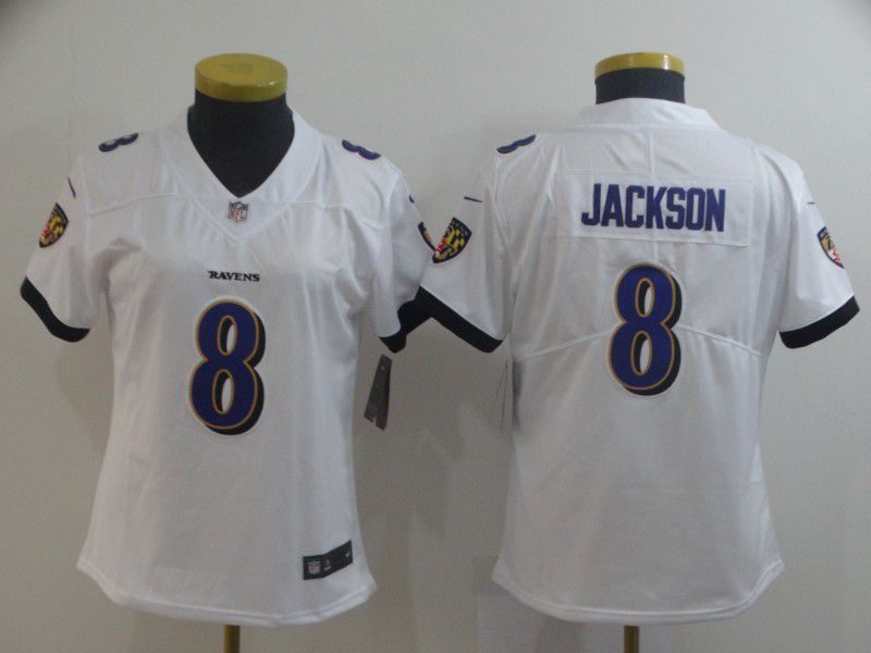 Women Baltimore Ravens #8 Jackson White Nike Vapor Untouchable Limited Player NFL Jerseys->new york giants->NFL Jersey
